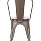 BTEXPERT Dining Chair, Set of 4 Stackable Kitchen Industrial PU Upholstered Vintage, Bronze