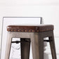 BTExpert Stackable 24" PU Upholstered Barstools, Nail Trim, Vintage Bronze Industrial Accent - Set of 4