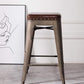 BTExpert Stackable 24" PU Upholstered Barstools, Nail Trim, Vintage Bronze Industrial Accent - Set of 4