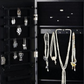 Wall mount Over the Door Wooden Jewelry Armoire Black