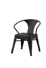 Solid Stacking Industrial Black Kids Play Stackable Metal Chair Arm(set of 2)