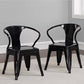 Solid Stacking Industrial Black Kids Play Stackable Metal Chair Arm - Set of 2