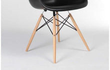 Eiffel Armchair Natural Wood Dowell Legs Dining Arm Chair Black DAW
