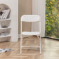 White Plastic Folding Chair, Steel Frame, High Capacity, Lightweight for Office, Wedding, Party, Picnic, Dining, School - Set of 4