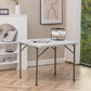 BTExpert 34" Square Granite White Plastic Folding Table for Games, Parties, Indoor Outdoor lightweight
