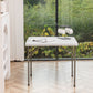 BTExpert 3FT Square Granite White Plastic Folding Table Portable for home indoor outdoor lightweight - Set of 2