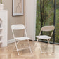 White Plastic Folding Chair, Steel Frame, High Capacity, Lightweight for Office, Wedding, Party, Picnic, Dining, School - Set of 2