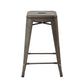 24" Industrial Antique Rustic Distressed Metal Barstools - 4 Pack
