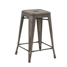 24" Industrial Antique Rustic Distressed Metal Barstools 4pack