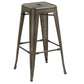 BTExpert 30" inch Industrial Metal Antique Copper Distressed Counter Bar Stool - Set of 2
