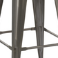 BTExpert 30" Industrial Vintage Brush Distressed Metal Bar Stools wood seat - Set of 2