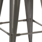BTExpert 30" Stackable Vintage Brush Distressed Metal Bar Stools wood seat - Set of 4