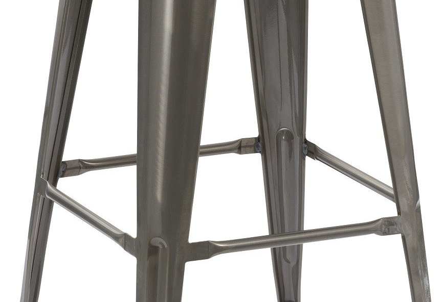 BTExpert 30" Stackable Vintage Brush Distressed Metal Bar Stools wood seat - Set of 4