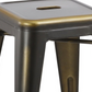 24" inch Metal Vintage Copper Distressed Counter Bar Stool Modern - Set of 2