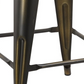 24" inch Metal Vintage Copper Distressed Counter Bar Stool Modern - Set of 2