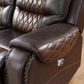 BTExpert Power Motion Recliner Chair with USB, Electric Recliner, Two-Tone Brown Top Grain Leather