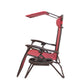 BTExpert Gravity Lounge Chair Set, Outdoor Pool Patio Beach Garden with Sunshade & Cup Holder, Burgundy - Set of 2