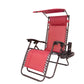BTExpert Gravity Lounge Chair Set, Outdoor Pool Patio Beach Garden with Sunshade & Cup Holder, Burgundy - Set of 2