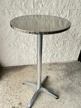 BTExpert Aluminum Indoor Outdoor 23.75" Round Restaurant Bar height 45" Table flip top, Patio Stainless Steel Silver Furniture  25.75" base Set of 2