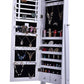 BTEXPERT Premium White Cheval Mirror Jewelry Cabinet Armoire Box Stand Organizer Case