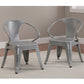 Rugged Steel Stacking Industrial Silver Kids Play Metal Chair Arms - Set of 2