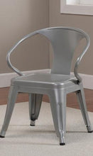 Rugged Steel Stacking Industrial Silver Kids Play Metal Chair Arms (set of 2)