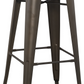 BTExpert 30" Solid Steel Stacking Industrial Rustic Metal BarStool Wood Top - Set of 2
