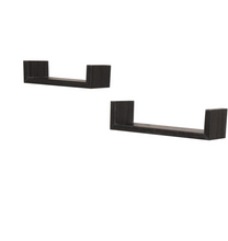 Walnut Brown 3 U Shape Floating Wall Rack Storage Display decoration Shelf