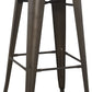 BTExpert 30" Solid Steel Stacking Industrial Rustic Metal BarStool Wood Top - Set of 4