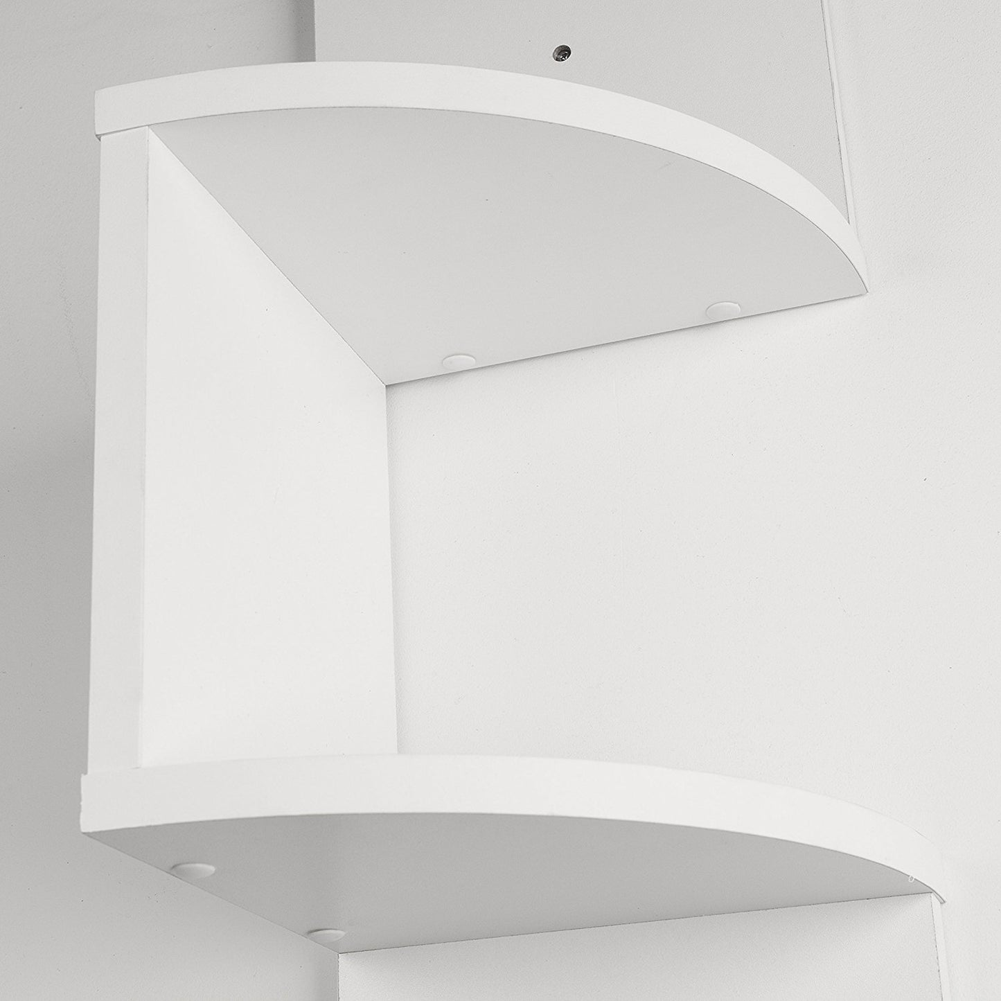 White Finish Large Corner Wall Mount hanging Zig Zag Wallmount Shelf decor