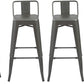 BTEXPERT Industrial 30 inch Gunmetal Indoor Outdoor Low Back Counter metal Bar Stool 4PC