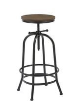 BTEXPERT Distressed Industrial Swivel Adjustable Counter Bar Height Pub Stool Wood