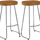 BTEXPERT Industrial 30" Antique Rebar Counter Bar Height Bistro Pub Stool saddle Wood 2pc
