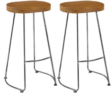 BTEXPERT Industrial 30" Antique Rebar Counter Bar Height Bistro Pub Stool saddle Wood 2pc