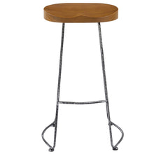 BTEXPERT Industrial 30" Antique Rebar Counter Bar Height Bistro Pub Stool saddle Wood 2pc