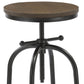 BTEXPERT Distressed Industrial Swivel Adjustable Counter Bar Height Pub Stool Wood