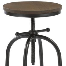BTEXPERT Distressed Industrial Swivel Adjustable Counter Bar Height Pub Stool Wood