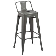 BTEXPERT Industrial 30 inch Gunmetal Indoor Outdoor Low Back Counter metal Bar Stool 4PC