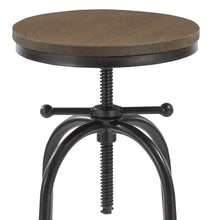 BTEXPERT Distressed Industrial Swivel Adjustable Counter Bar Height Pub Stool Wood
