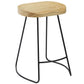 BTEXPERT Industrial 24" Counter Bar Height Large Bistro Stools saddle Wood 2 PCS