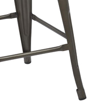 BTEXPERT Industrial 24" Rustic Metal Wood Indoor Outdoor Counter Height Bar Stool 4PC