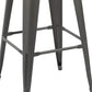 BTEXPERT Industrial 30 inch Gunmetal Indoor Outdoor Low Back Counter metal Bar Stool 4PC