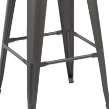 BTEXPERT Industrial 30 inch Gunmetal Indoor Outdoor Low Back Counter metal Bar Stool 4PC