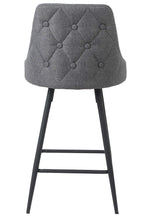 BTEXPERT Premium Tufted upholstered Dining 25" High Back Stool Bar Chairs, Set of 2 Pack Gray Polyester