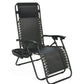 Zero Gravity Chair Case Lounge Outdoor Patio Beach Yard Garden With Utility Tray Cup Holder Black
