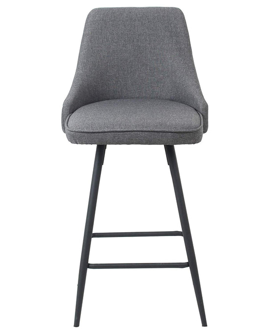 BTExpert Premium Tufted Upholstered 25" High Back Dining Barstools  Gray Polyester - Set of 2