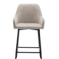 BTExpert Premium upholstered Dining 25" High Back Stool Bar Chairs, Beige fabric Barstools - Set of 2