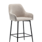 BTExpert Premium upholstered Dining 25" High Back Stool Bar Chairs, Beige fabric Barstools - Set of 2