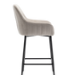 BTExpert Premium upholstered Dining 25" High Back Stool Bar Chairs, Beige fabric Barstools - Set of 2