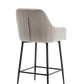 BTExpert Premium upholstered Dining 25" High Back Stool Bar Chairs, Beige fabric Barstools - Set of 2